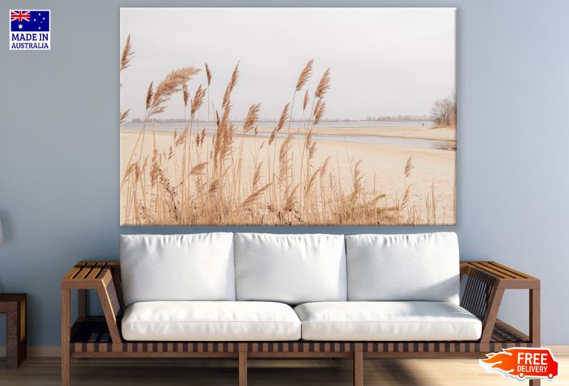 High Dried Grass & Sea Scenery Photograph Print 100% Australian Made