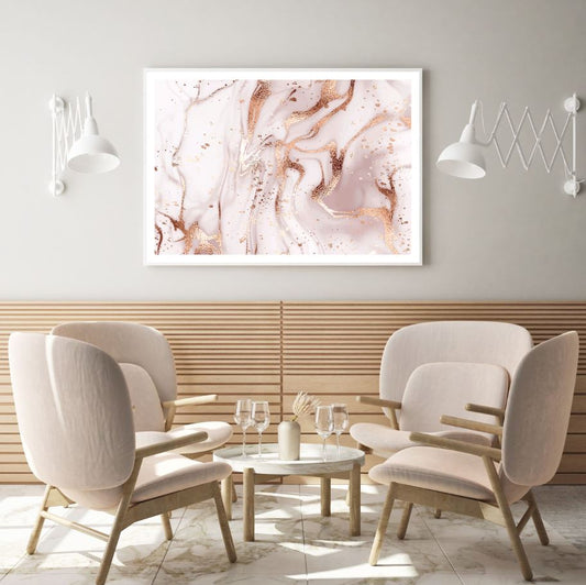 Gold & Pink Abstract Design Home Decor Premium Quality Poster Print Choose Your Sizes