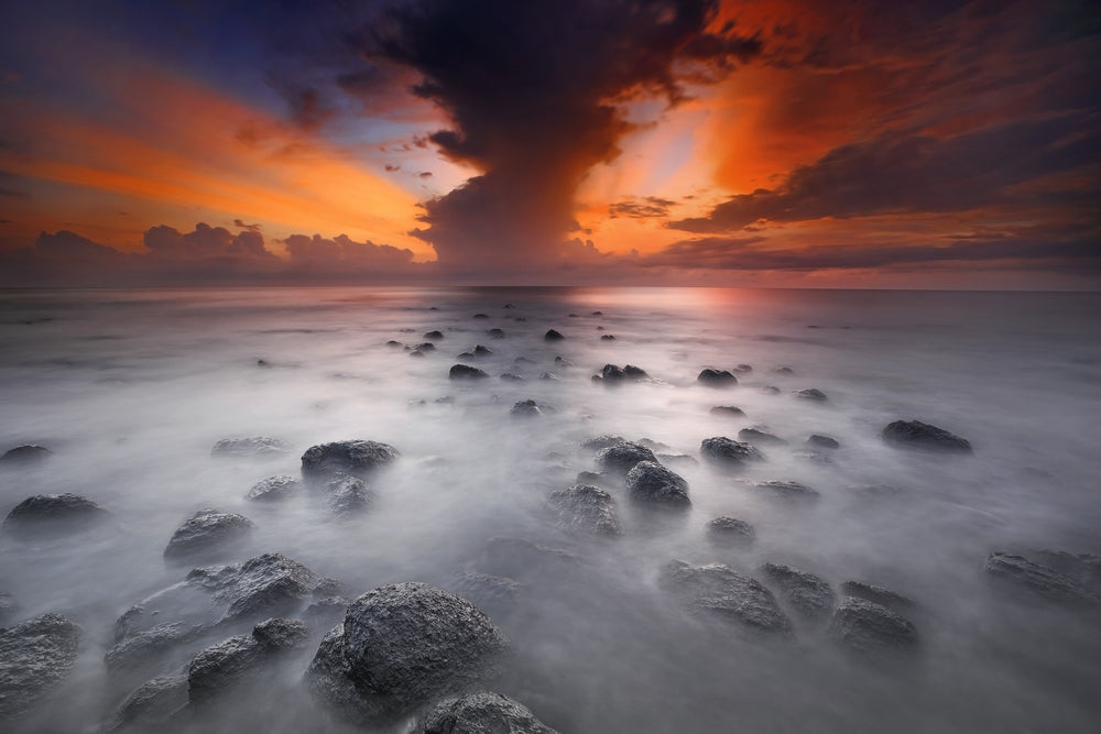 Misty Beach Sunset View Photograph Print 100% Australian Made