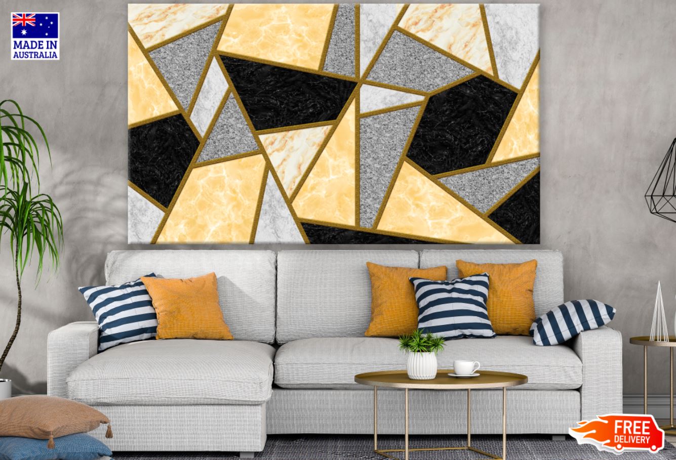 Gold & Black Abstract Design Print 100% Australian Made