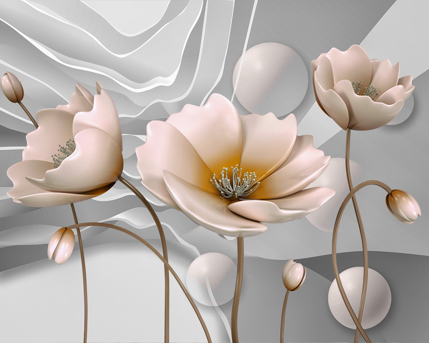 Colorful Flowers 3D Design Print 100% Australian Made