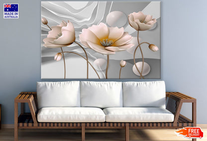 Colorful Flowers 3D Design Print 100% Australian Made