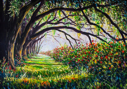 Trees & Bushes Oil Painting Print 100% Australian Made