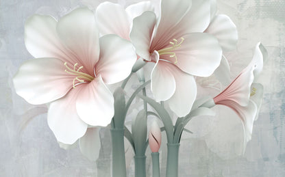 White 3D Flowers Design Home Decor Premium Quality Poster Print Choose Your Sizes