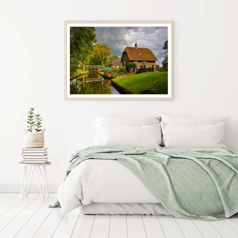 House Near River Photograph Home Decor Premium Quality Poster Print Choose Your Sizes
