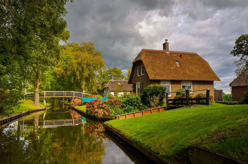 House Near River Photograph Home Decor Premium Quality Poster Print Choose Your Sizes