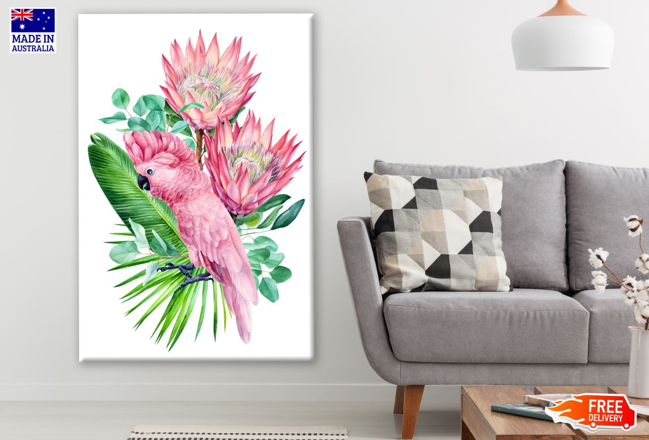 Bird with Flowers Watercolor Art Print 100% Australian Made