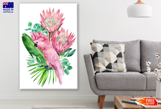 Bird with Flowers Watercolor Art Print 100% Australian Made