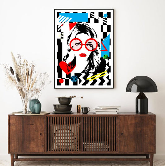 Girl Portrait Pop Art Design Home Decor Premium Quality Poster Print Choose Your Sizes