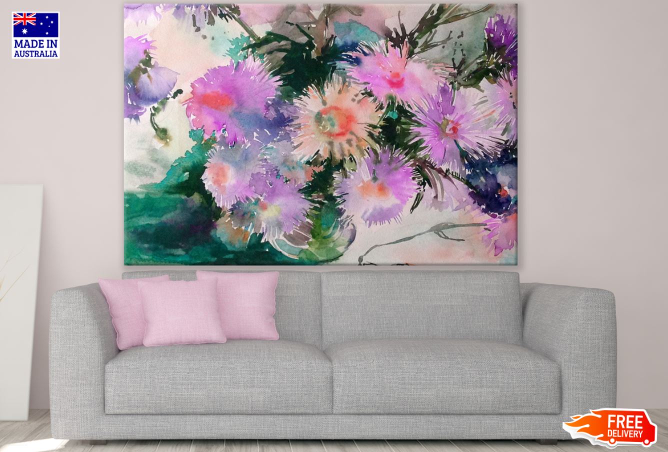 Colorful Floral Watercolor Painting Print 100% Australian Made
