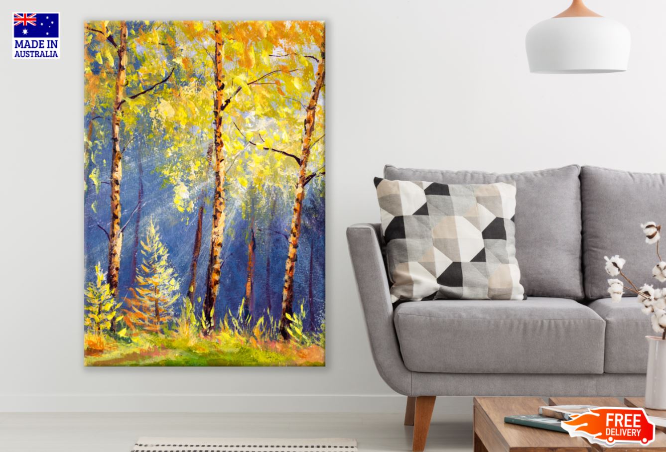 Colorful Trees Oil Painting Print 100% Australian Made