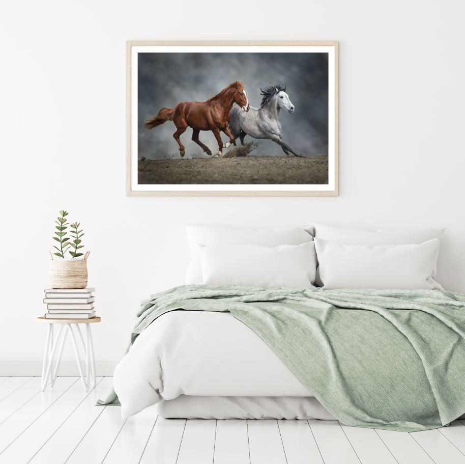 Running Horses Photograph Home Decor Premium Quality Poster Print Choose Your Sizes