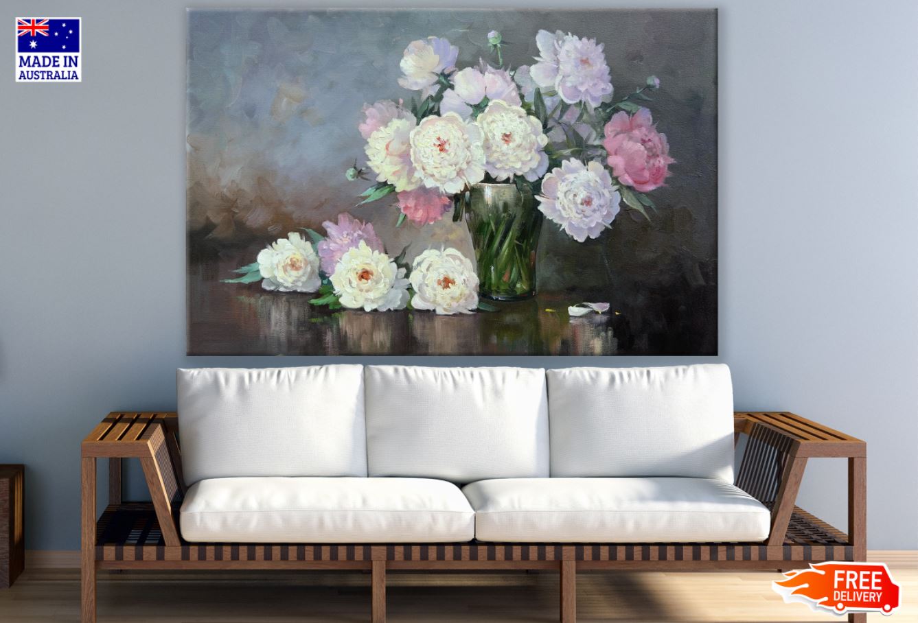 Flower Vase on Table Photograph Print 100% Australian Made