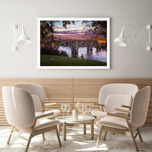 Bridge & City Sunset Photograph Home Decor Premium Quality Poster Print Choose Your Sizes