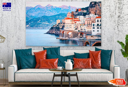 Amalfi Coast Town at Tyrrhenian Sea Photograph Print 100% Australian Made