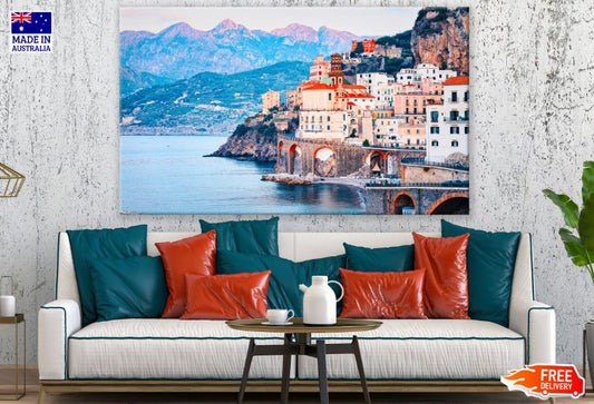 Amalfi Coast Town at Tyrrhenian Sea Photograph Print 100% Australian Made