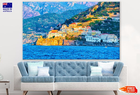 Amalfi Coast Town at Tyrrhenian Sea Photograph Print 100% Australian Made