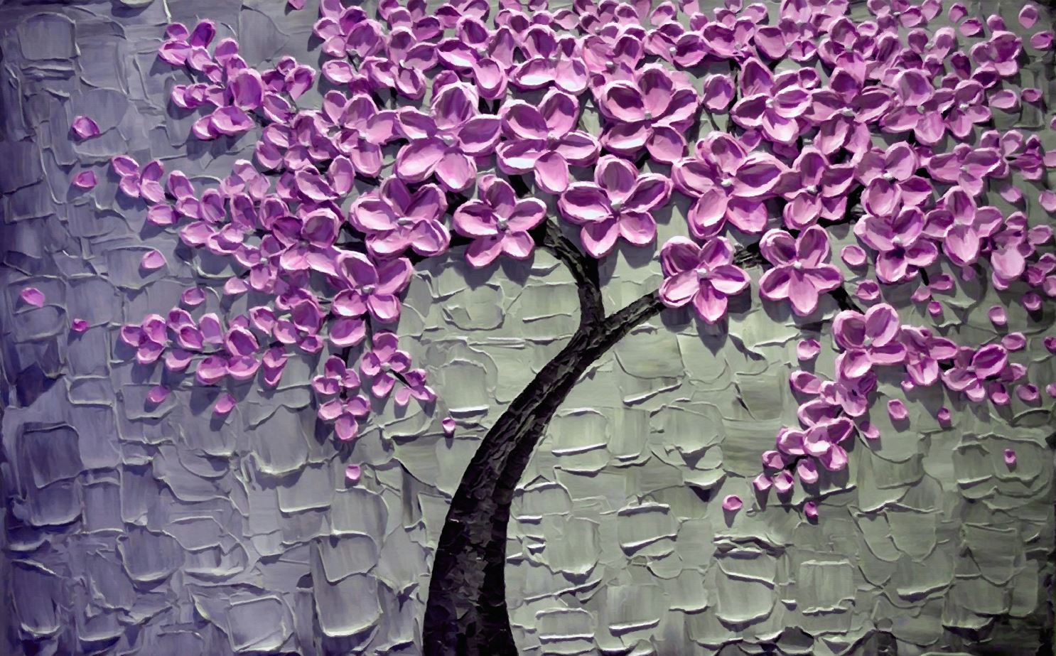 Purple Flower 3D Design Print 100% Australian Made