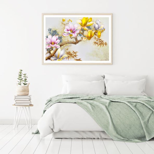Colorful Flower Branch Painting Home Decor Premium Quality Poster Print Choose Your Sizes