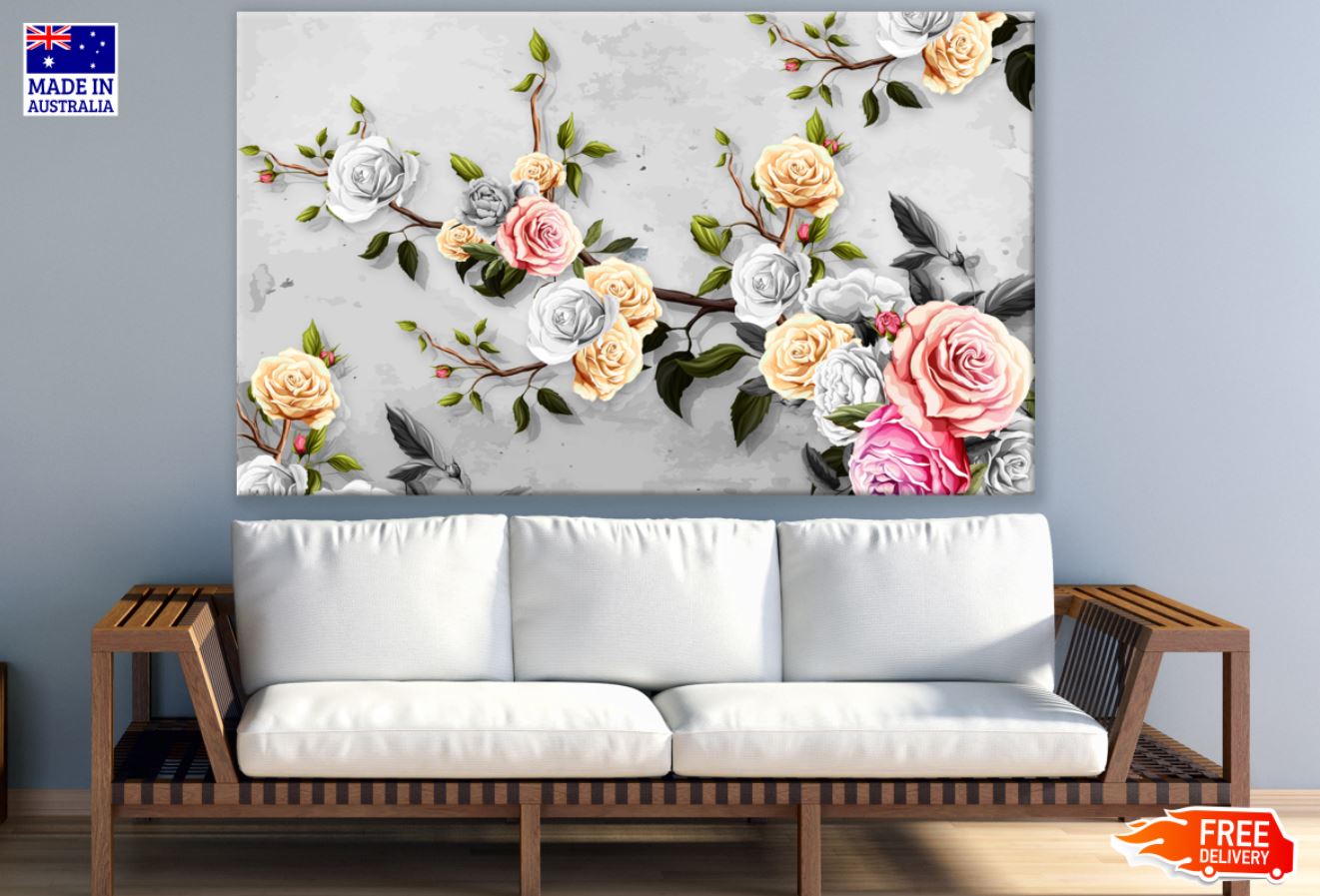 Colorful Flowers 3D Design Print 100% Australian Made
