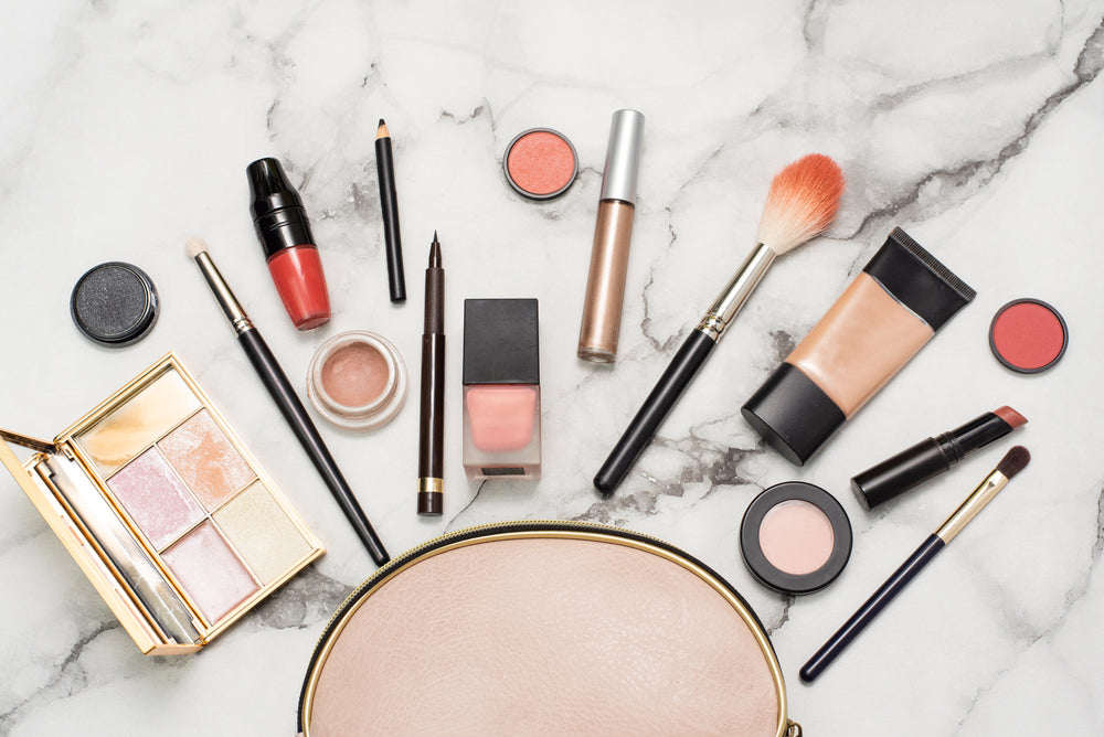 Makeup Items on Table Photograph Home Decor Premium Quality Poster Print Choose Your Sizes