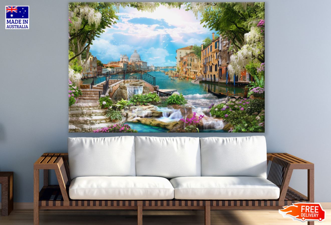 Village Digital Painting Print 100% Australian Made