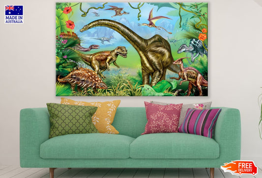 Dinosaurs Digital Painting Print 100% Australian Made