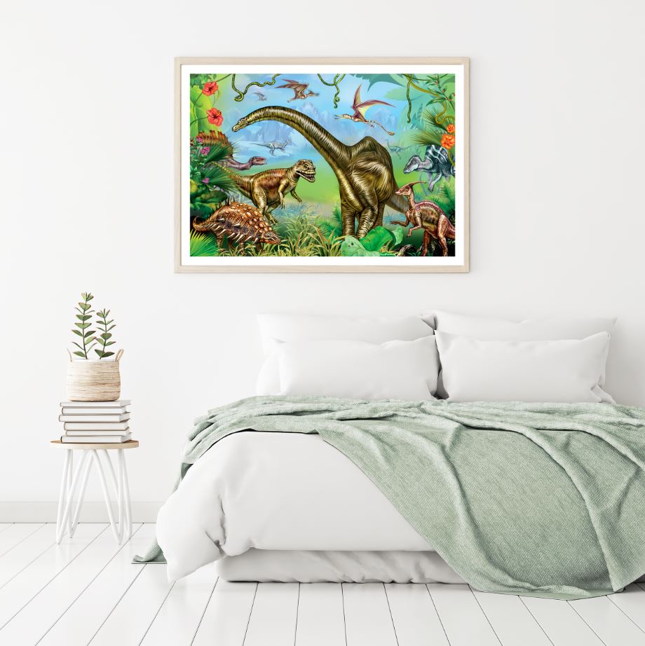 Dinosaurs Digital Painting Home Decor Premium Quality Poster Print Choose Your Sizes