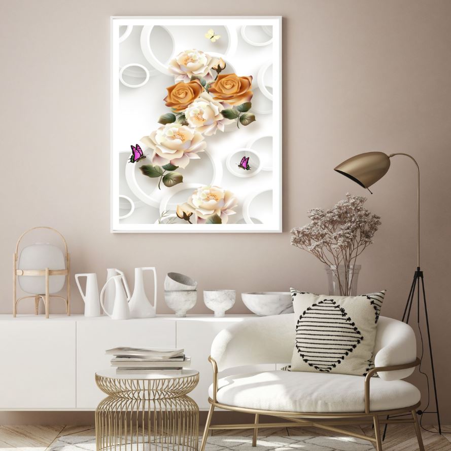 Flowers Abstract 3D Design Home Decor Premium Quality Poster Print Choose Your Sizes