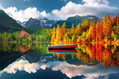 Autumn Forest Near Lake Scenery Photograph Print 100% Australian Made