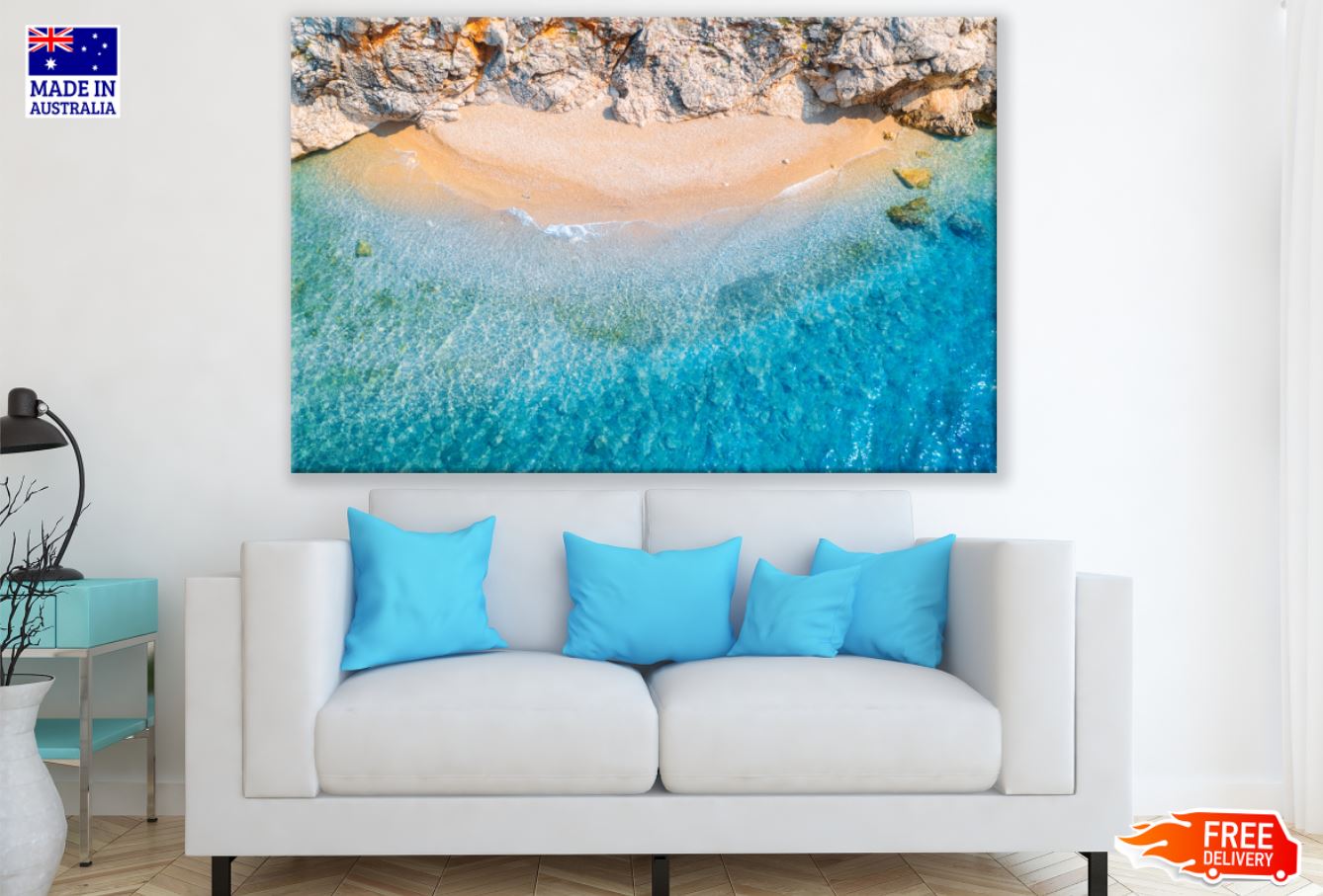 Sea Shore Aerial View Photograph Print 100% Australian Made