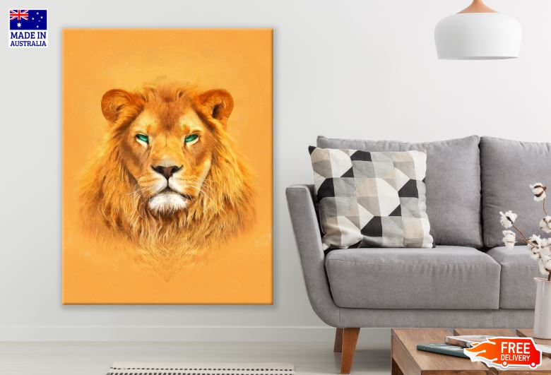 Blue Eyes Lion Portrait Painting Print 100% Australian Made