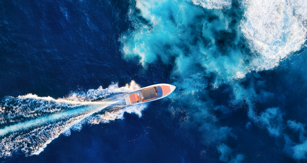Boat on Sea Sky View Photograph Home Decor Premium Quality Poster Print Choose Your Sizes