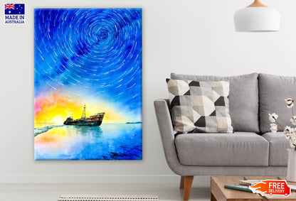 Ship on Sea Oil Painting Print 100% Australian Made
