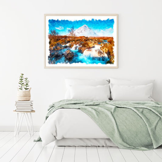 Mountains Scenery Watercolor Art Home Decor Premium Quality Poster Print Choose Your Sizes