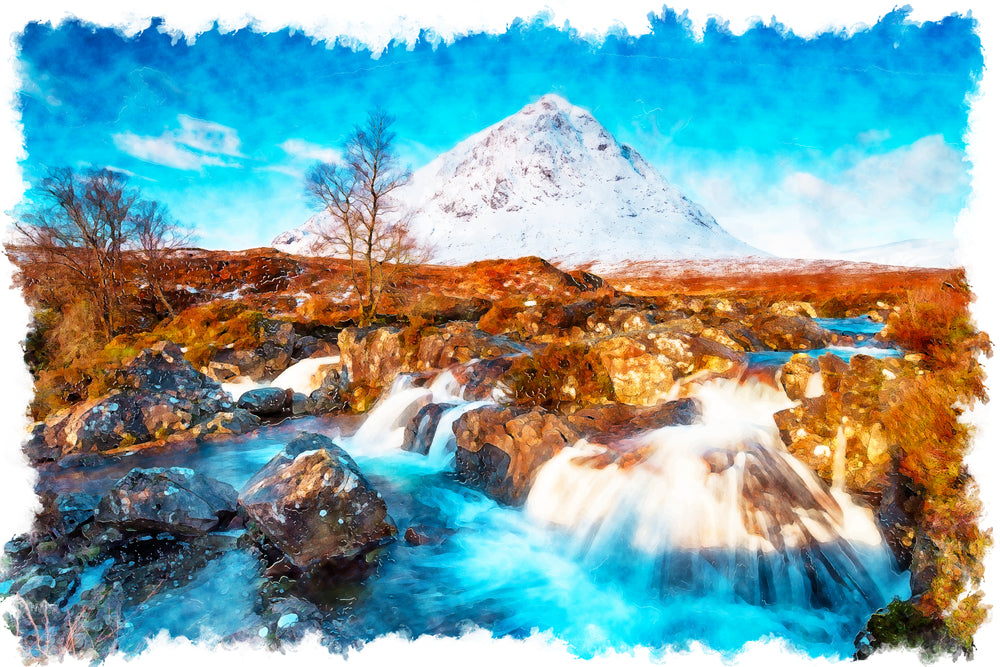 Waterstream & Mountain Scenery Home Decor Premium Quality Poster Print Choose Your Sizes