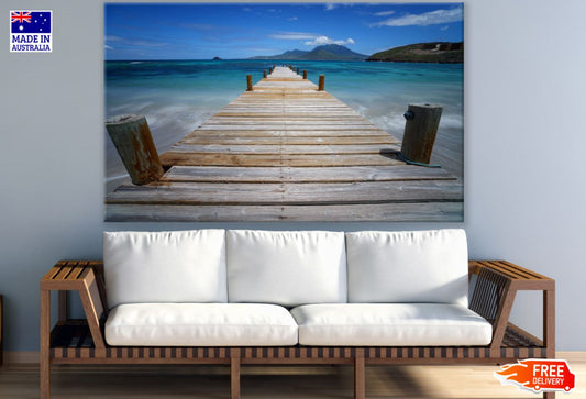 Wooden Pier Over Lake Photograph Print 100% Australian Made