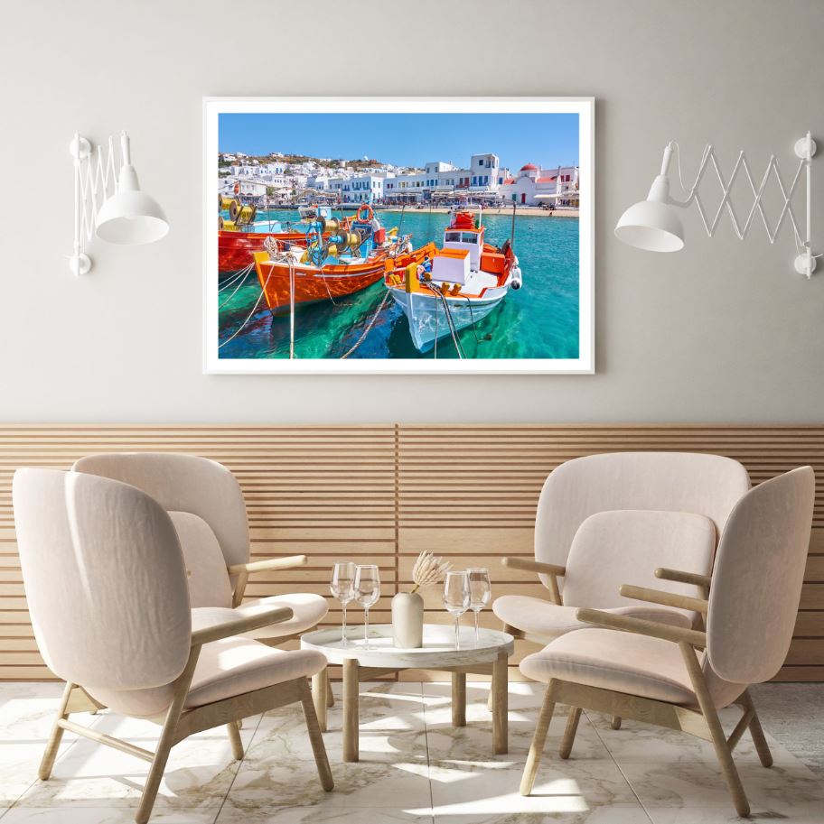 Boats on Sea Scenery Photograph Home Decor Premium Quality Poster Print Choose Your Sizes