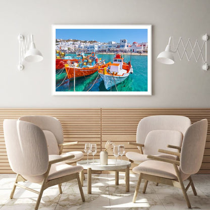 Boats on Sea Scenery Photograph Home Decor Premium Quality Poster Print Choose Your Sizes