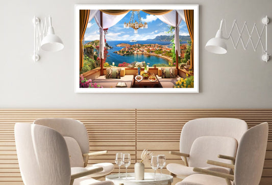Balcony View of Bay & City Home Decor Premium Quality Poster Print Choose Your Sizes