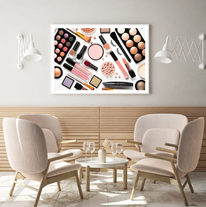 Makeup Items on Table Photographs Home Decor Premium Quality Poster Print Choose Your Sizes