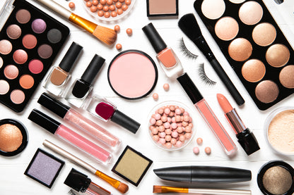 Makeup Items on Table Photographs Home Decor Premium Quality Poster Print Choose Your Sizes