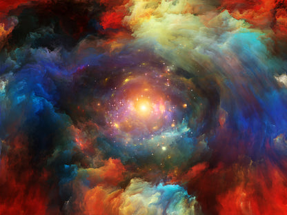 Colourful Abstract Space Cloud Design Print 100% Australian Made