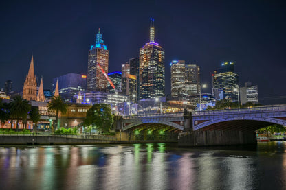 City Night Scenery Photograph Home Decor Premium Quality Poster Print Choose Your Sizes