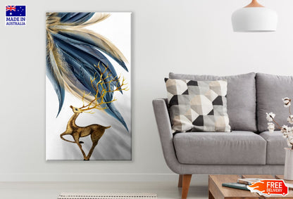 Gold Deer Abstract Design Print 100% Australian Made