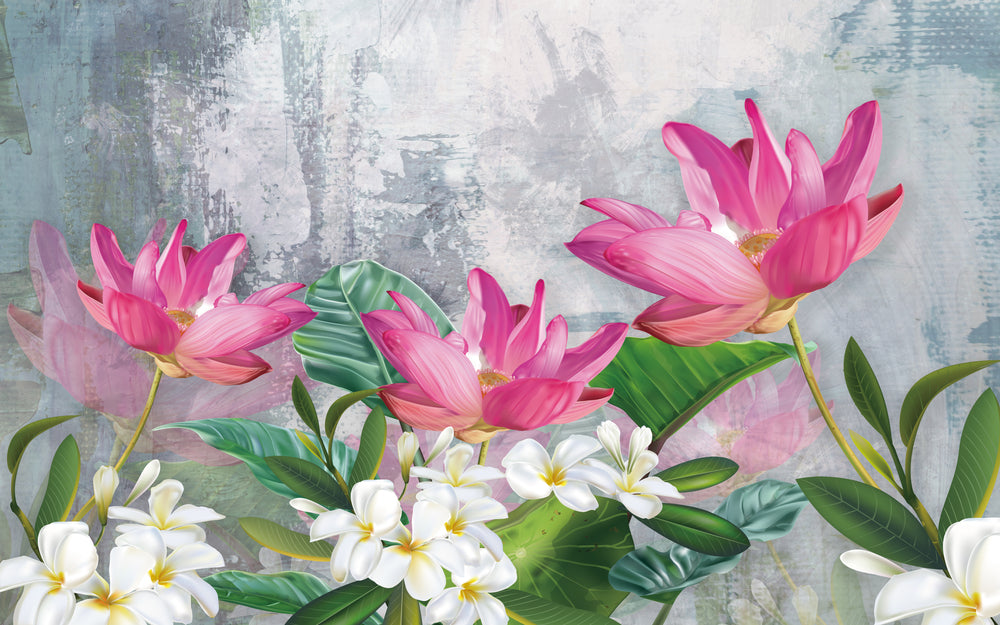 Pink Floral Oil Painting Print 100% Australian Made