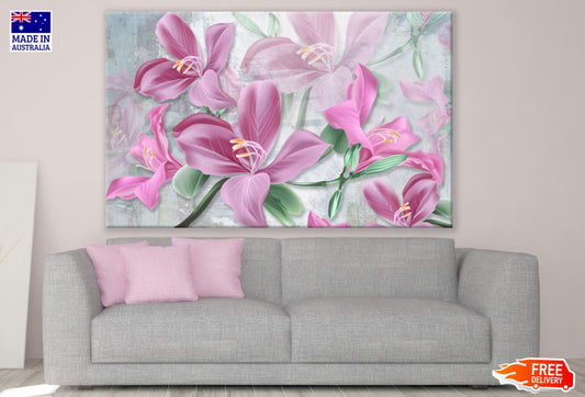 Pink Floral Digital Painting Print 100% Australian Made