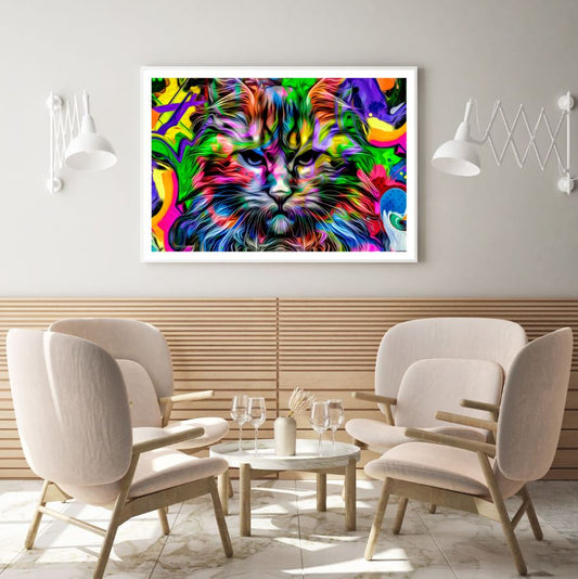 Colorful Abstract Cat Portrait Home Decor Premium Quality Poster Print Choose Your Sizes