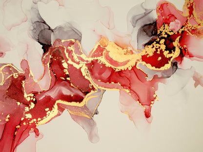 Red, Black & Gold Abstract Design Home Decor Premium Quality Poster Print Choose Your Sizes