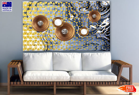 Gold & Black Abstract Design Print 100% Australian Made